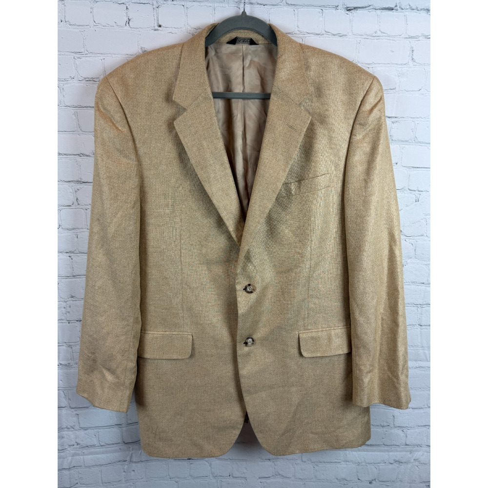 JOS. A. BANK beige 100% silk mens jacket blazer 44L